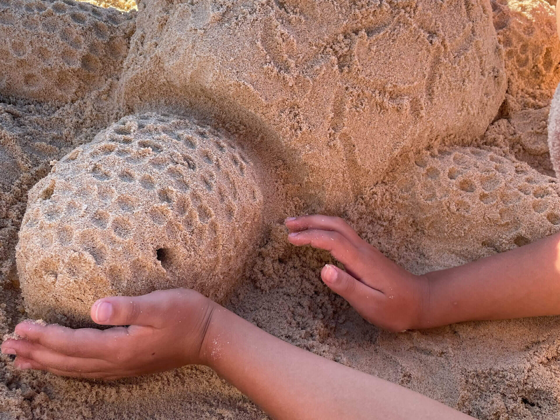 at beach with kids